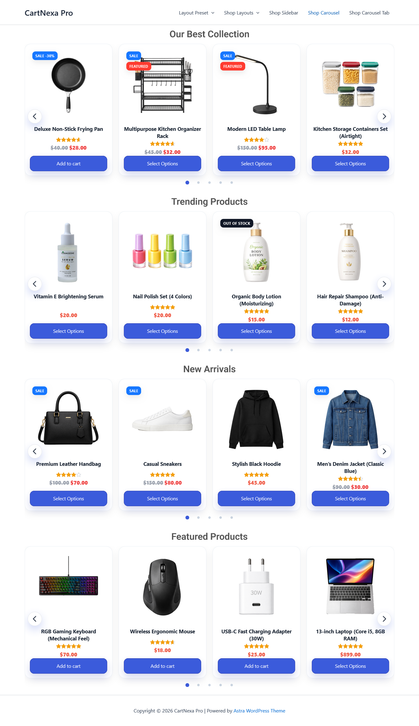 CartNexa Pro Category Demo